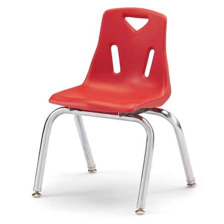 Jonti-Craft Berries Stacking Chair with Chrome-Plated Legs, 14 in. Ht, Red 8144JC1008
